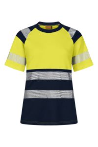 Hi-Vis Ladies T-shirt, Color: 94 yellow/navy